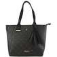 Bolso Tote De Hombro Con Estampado Negro