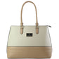 Bolso Tote De Mano Color Carne Y Café Ted Lapidus