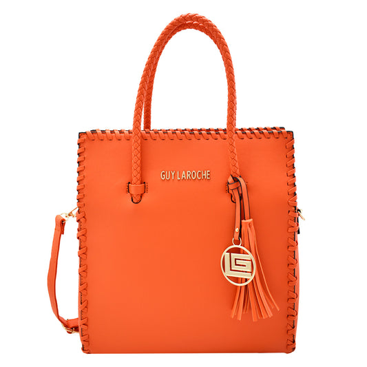 Bolso De Mano Tote Naranja Guy Laroche