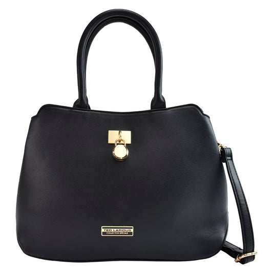 Bolsa Para Mujer Diseño Liso Negro Con Correa Desprendible Ted Lapidus