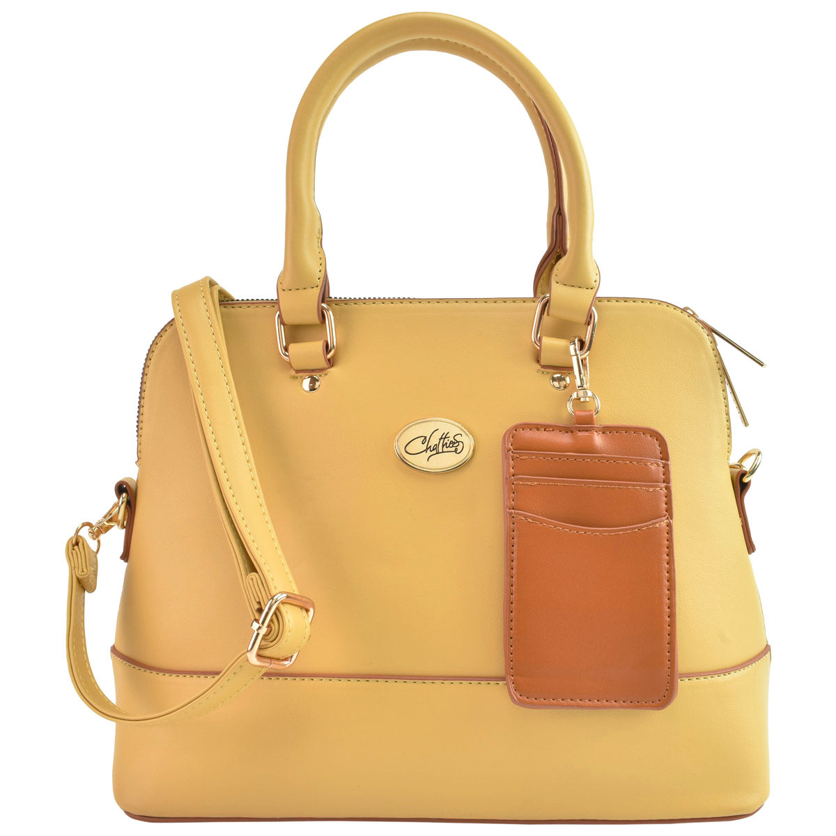 Bolsa [Chatties] Tipo Bowling Amarillo Con Monedero Para Dama