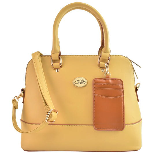 Bolsa [Chatties] Tipo Bowling Amarillo Con Monedero Para Dama