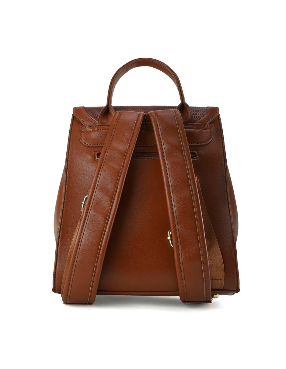 Mochila Para Mujer De Broche Camello