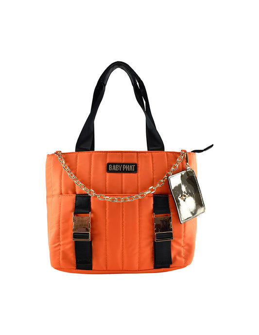 Bolso Tote De Mano Naranja Baby Phat Con Monedero