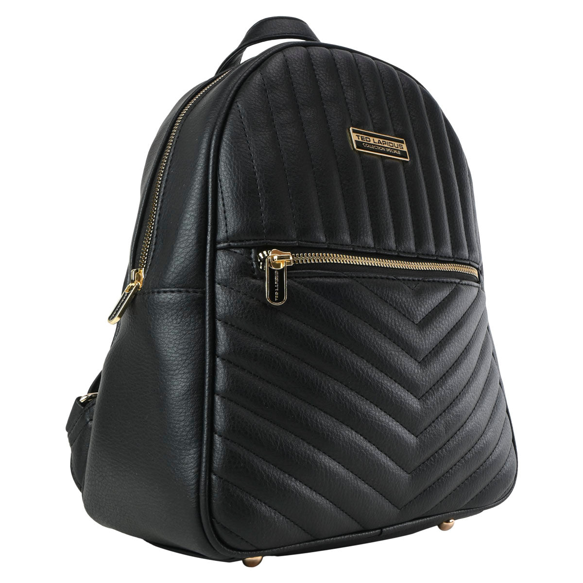 Bacpack Unicolor Para Mujer Color Negro Ted Lapidus