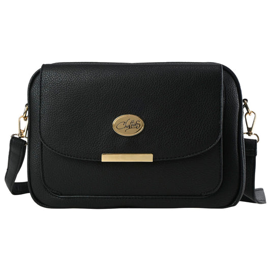 Bolsa [Chatties] Crossbody con diseño minimalista color negro