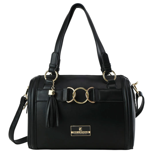 Bolso Bowler Negro Con Correa Reforzada TL