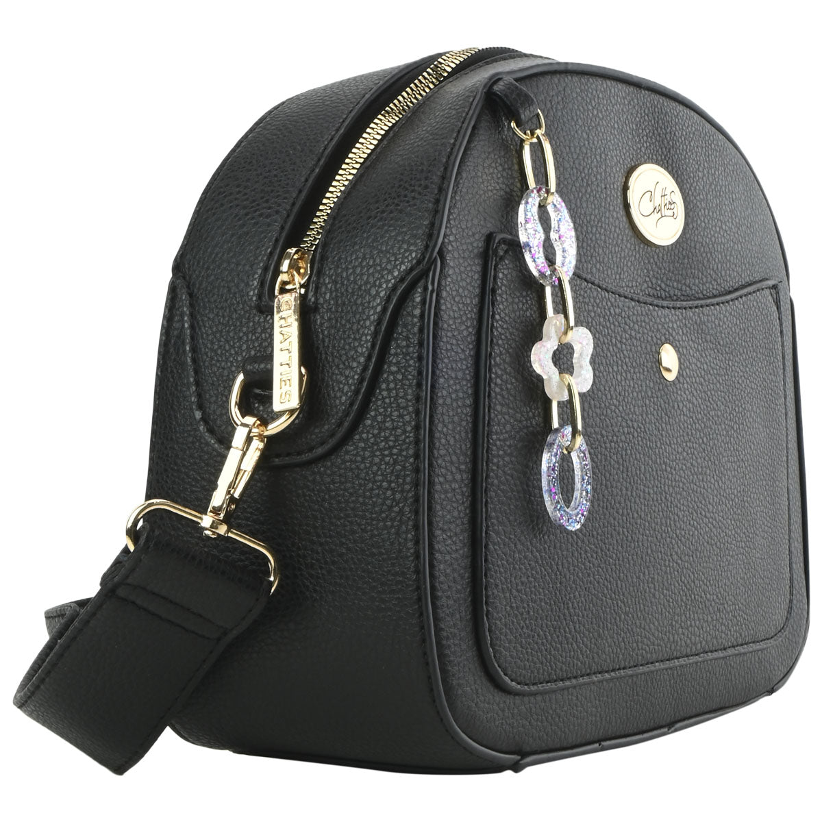 Bolsa [Chatties] tipo Saddle Crossbody