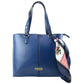 Bolsa Ted Lapidus Tote Azul Para Mujer Con Moño Decorativo