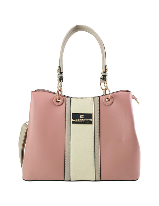 Bolso Tote Ted Lapidus Con Correa Ajustable Rosa
