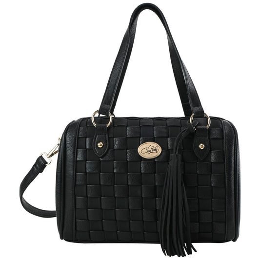 Bolsa Bowling Reforzada Chatties Para dama Diseño Minimalista Color Negro