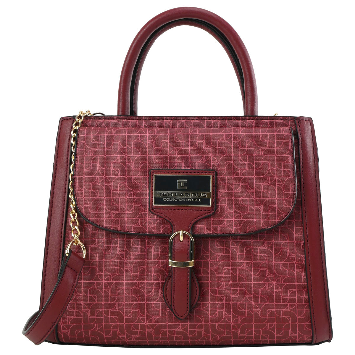 Bolsa Ted Lapidus Para dama VIno Tote Diseño Con Broche
