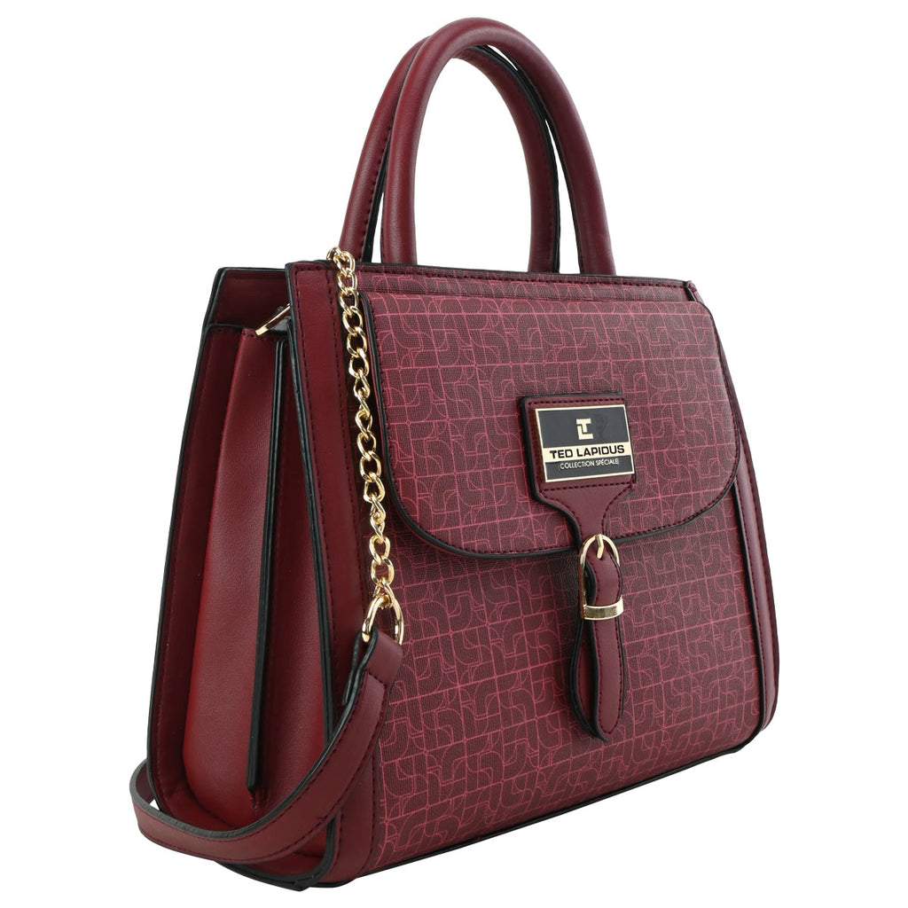 Bolsa tipo Tote con Correa Ted Lapidus color Vino