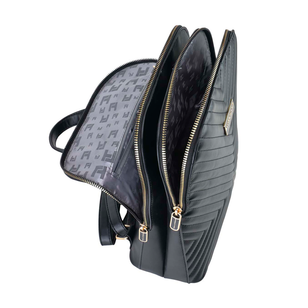 Mochila Ted Lapidus Textura de Rayas color Negro