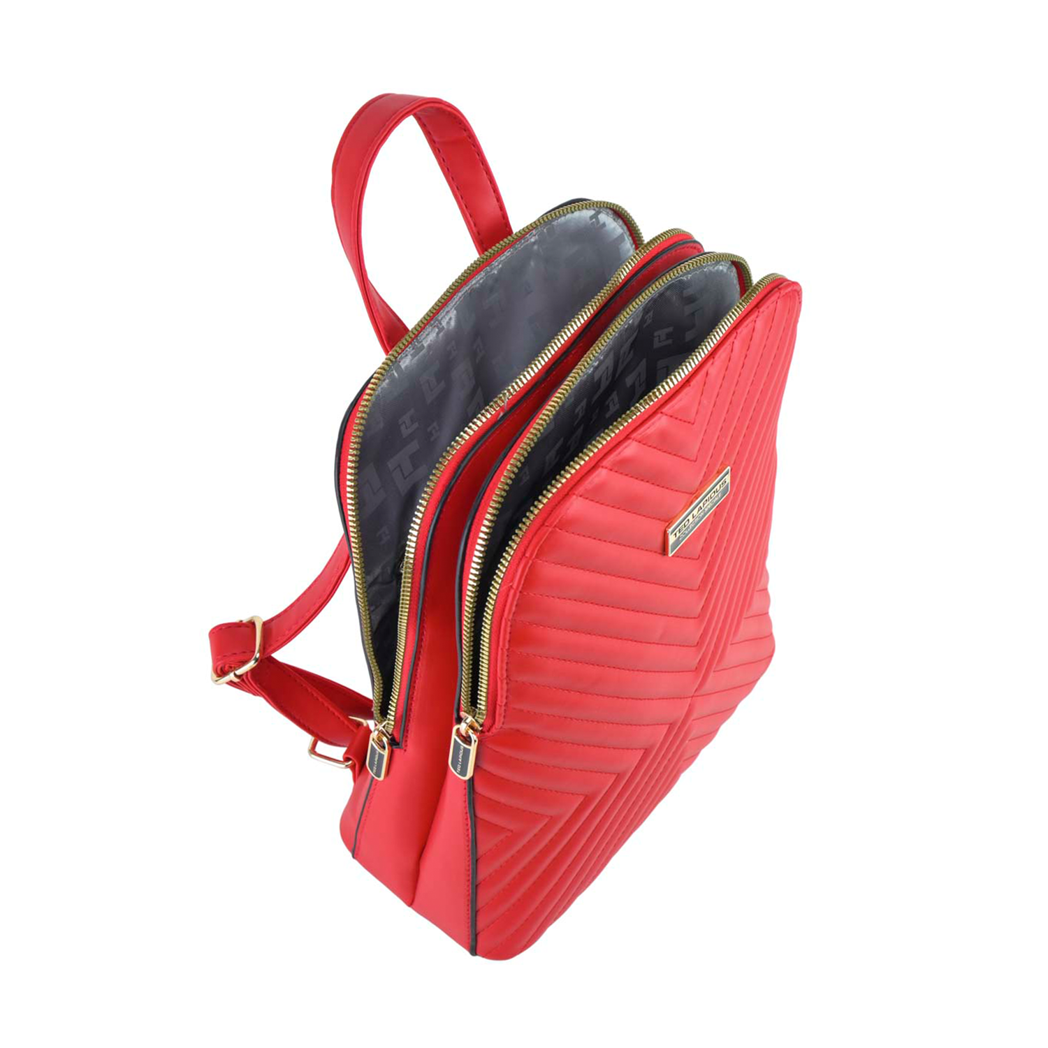 Mochila Ted Lapidus Textura de Rayas color rojo