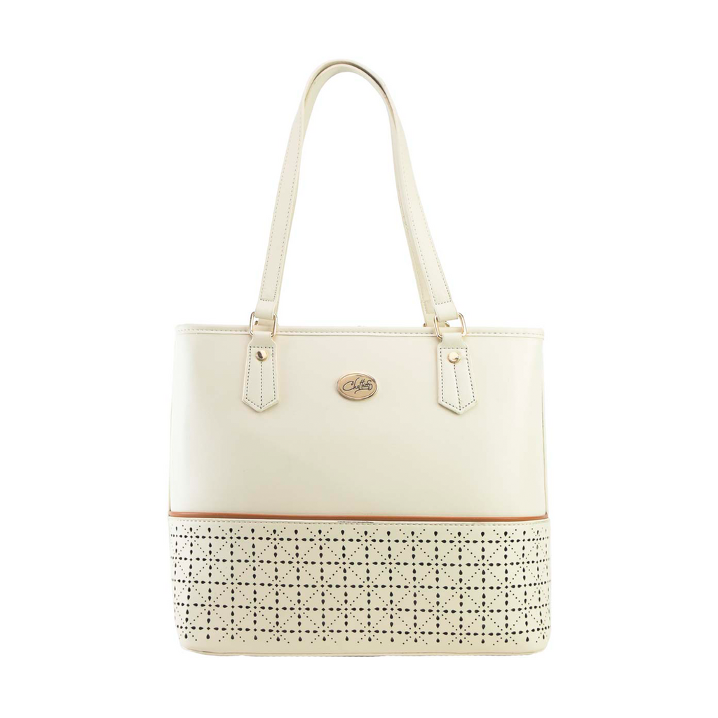 Tote Chatties con Estampado Inferior color blanco