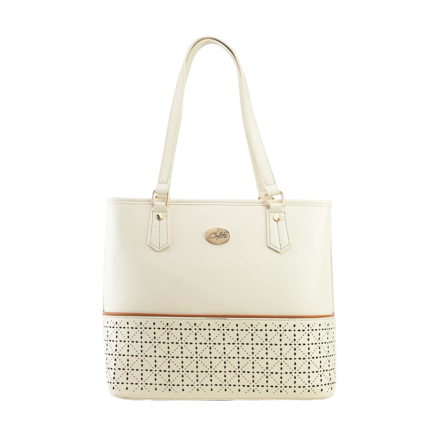 Tote Chatties con Estampado Inferior color blanco
