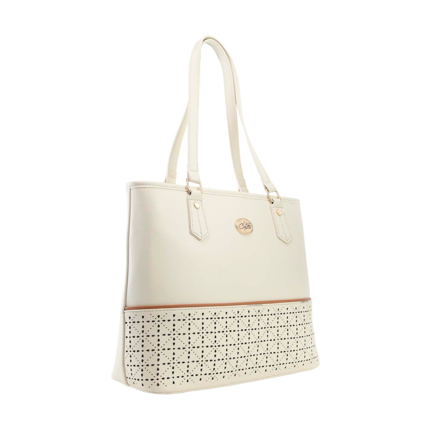 Tote Chatties con Estampado Inferior color blanco