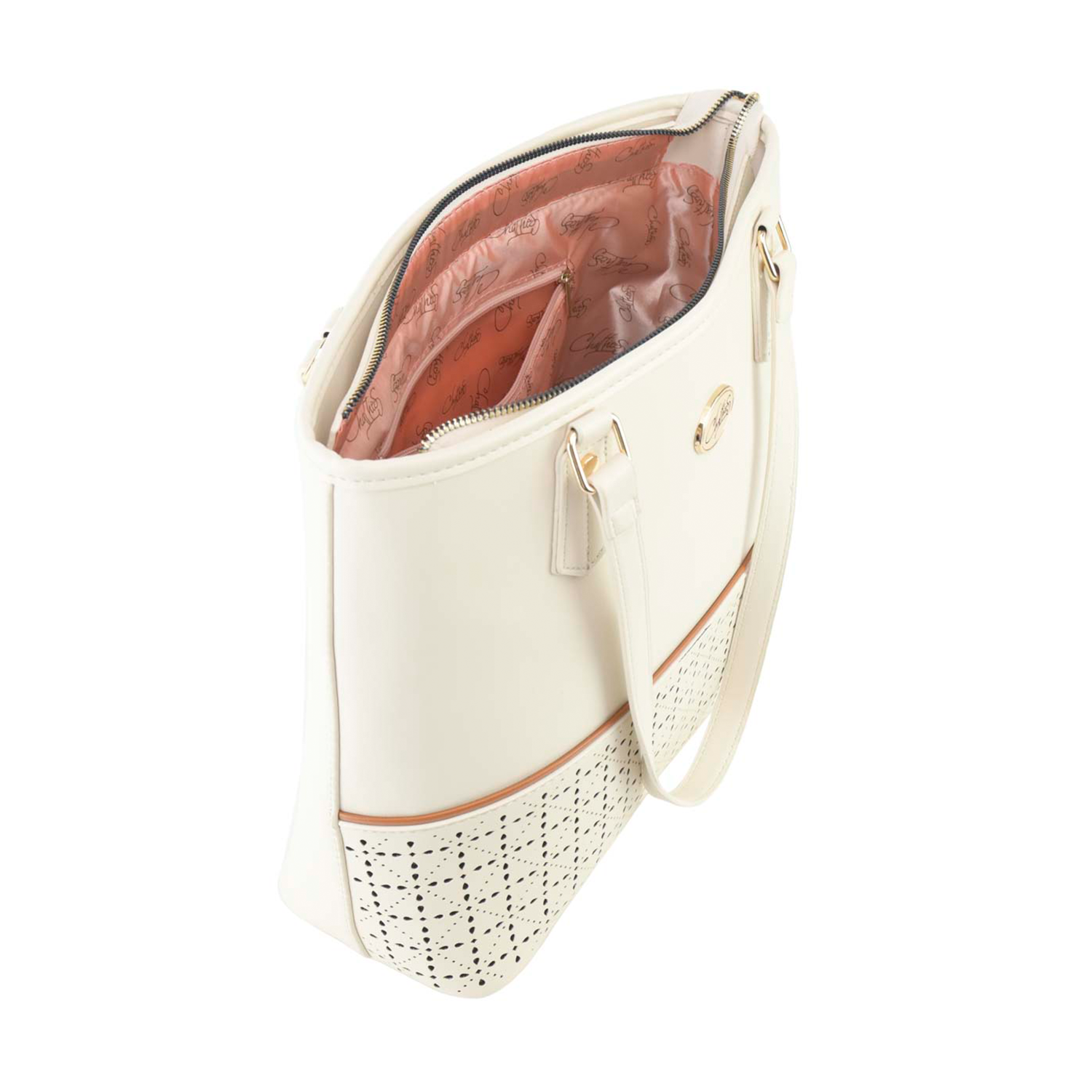Tote Chatties con Estampado Inferior color blanco