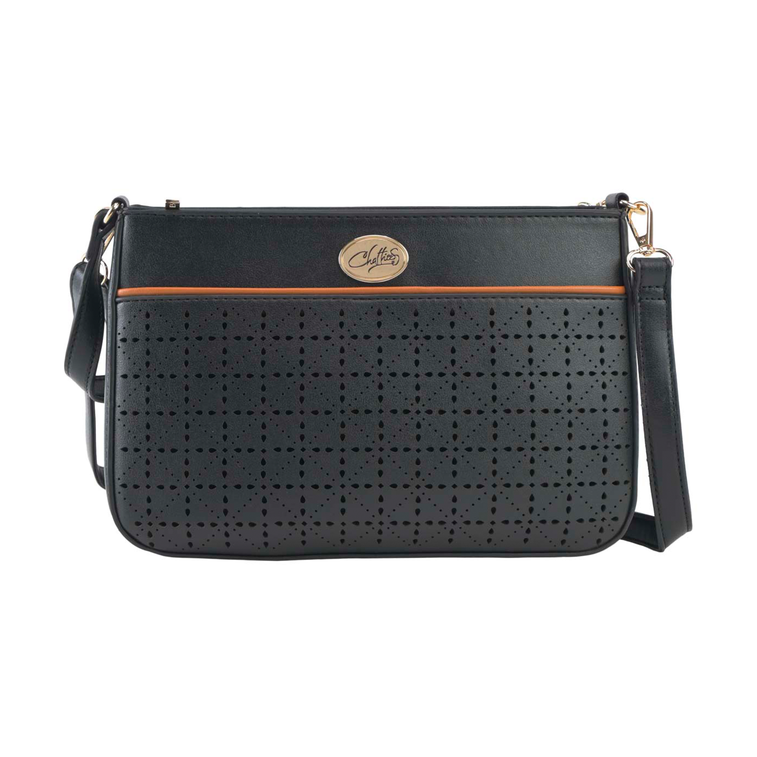 Cruzada Chatties con Doble Correa color negro
