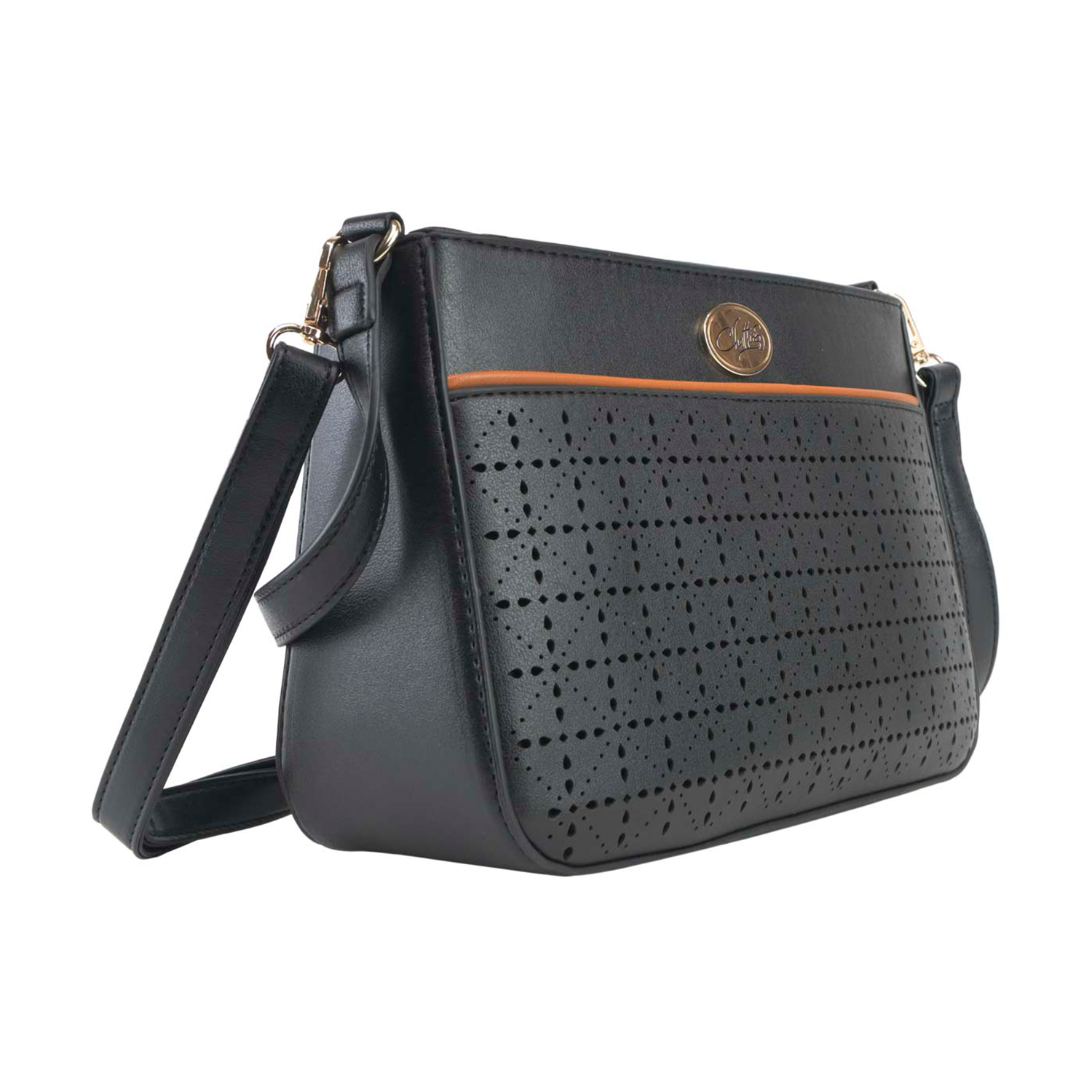 Cruzada Chatties con Doble Correa color negro