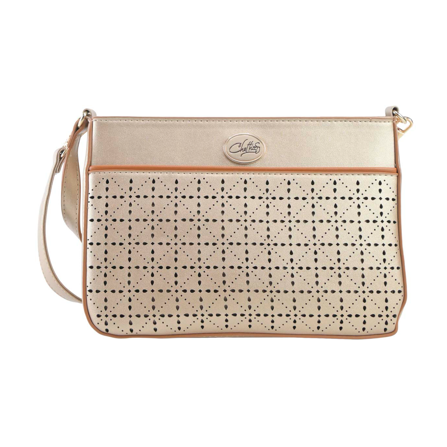 Cruzada Chatties con Doble Correa color beige