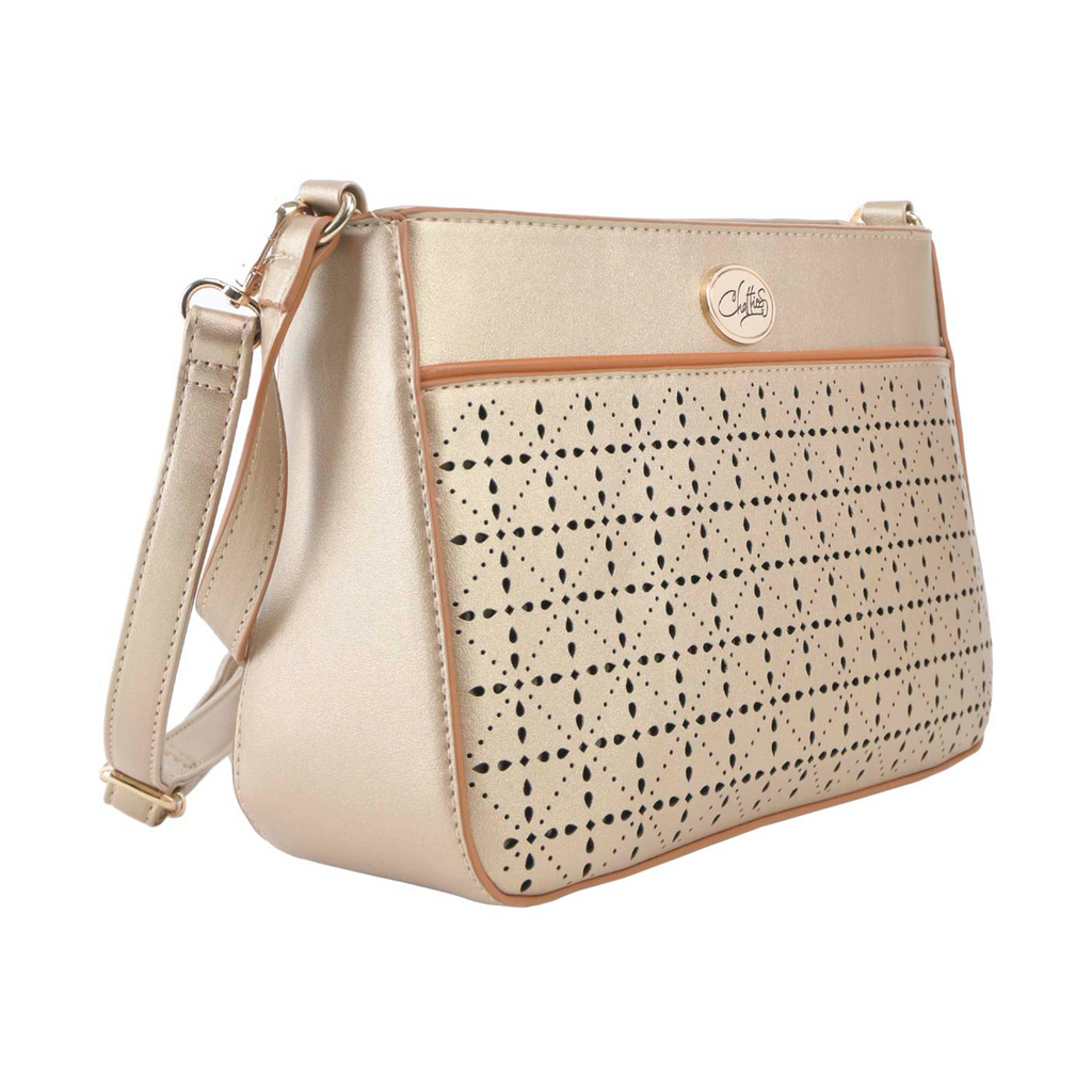 Cruzada Chatties con Doble Correa color beige
