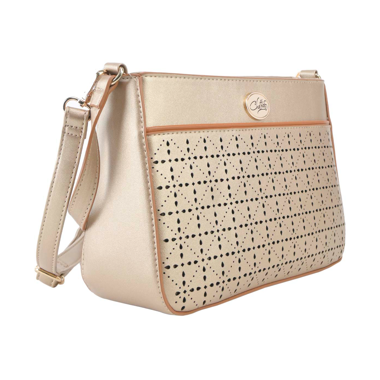 Cruzada Chatties con Doble Correa color beige