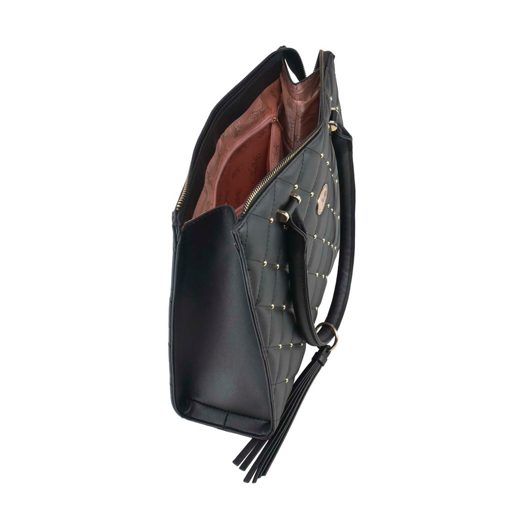 Satchel Chatties de Rombos Capitonado color negro