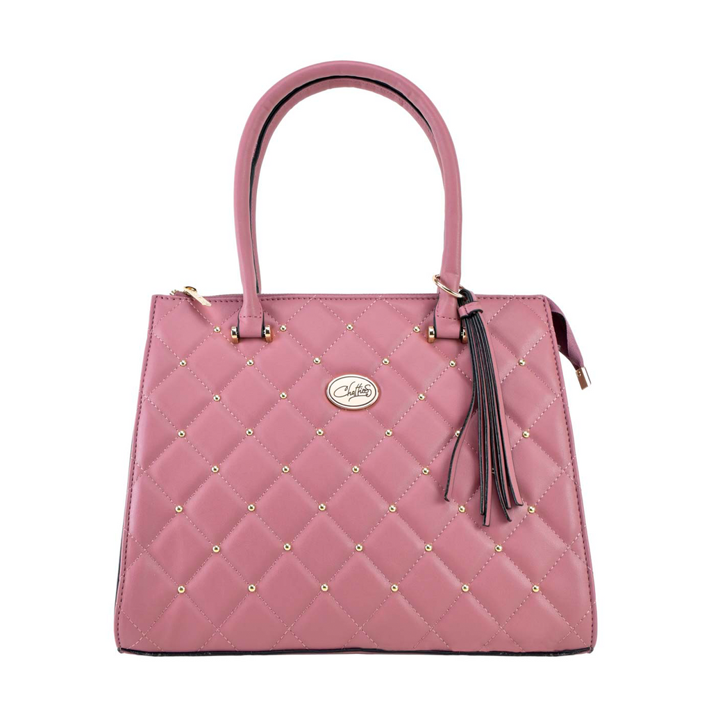Satchel Chatties de Rombos Capitonado color rosa