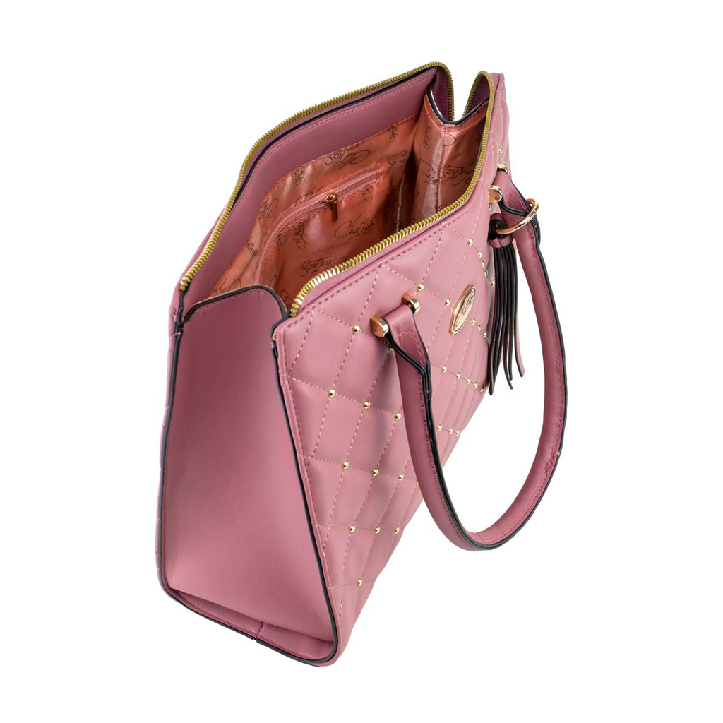 Satchel Chatties de Rombos Capitonado color rosa