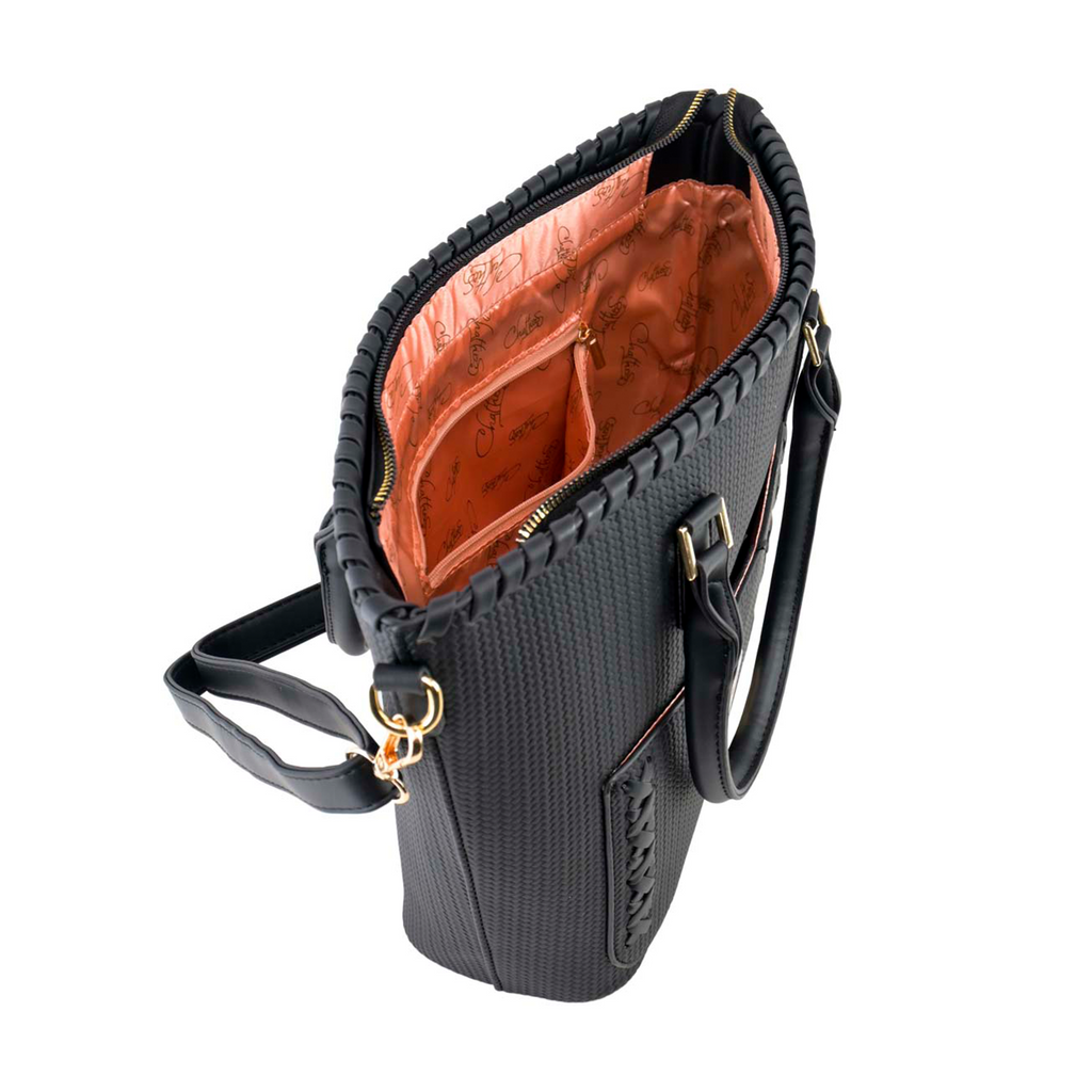 Tote Chatties Textura con Correa color negro
