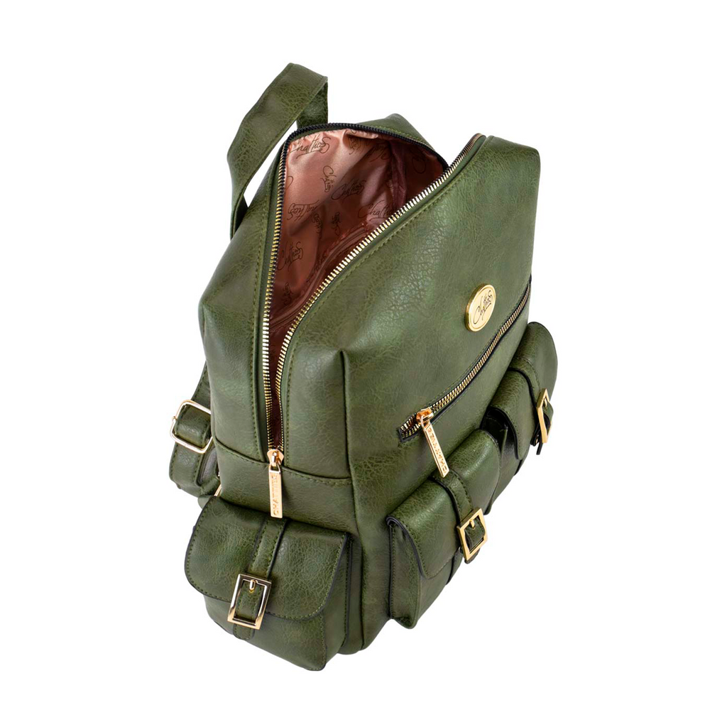 Mochila Chatties con Compartimentos color verde
