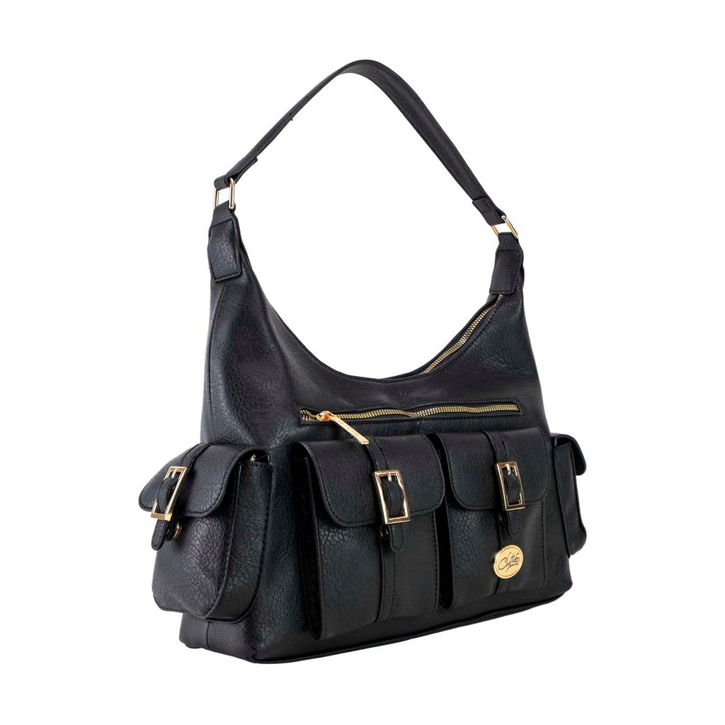 Tote Chatties Shoulder con Compartimentos color negro
