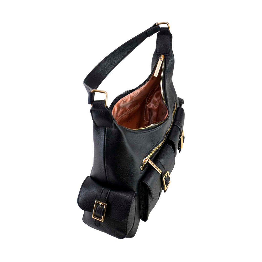 Tote Chatties Shoulder con Compartimentos color negro