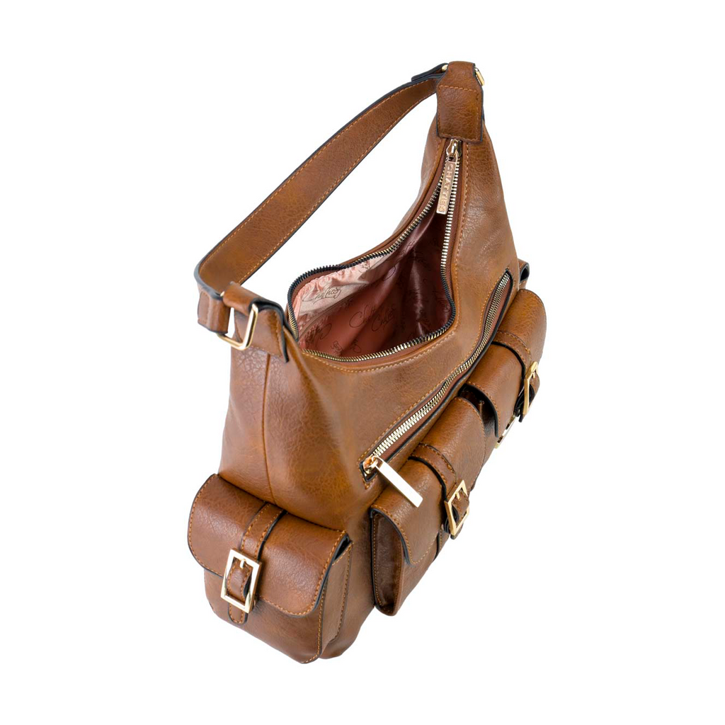 Tote Chatties Shoulder con Compartimentos color café