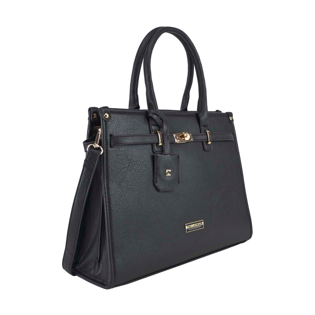 Satchel Ted Lapidus Amplia con Correa color negro