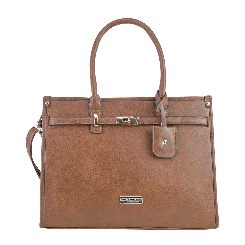 Satchel Ted Lapidus Amplia con Correa color cafe