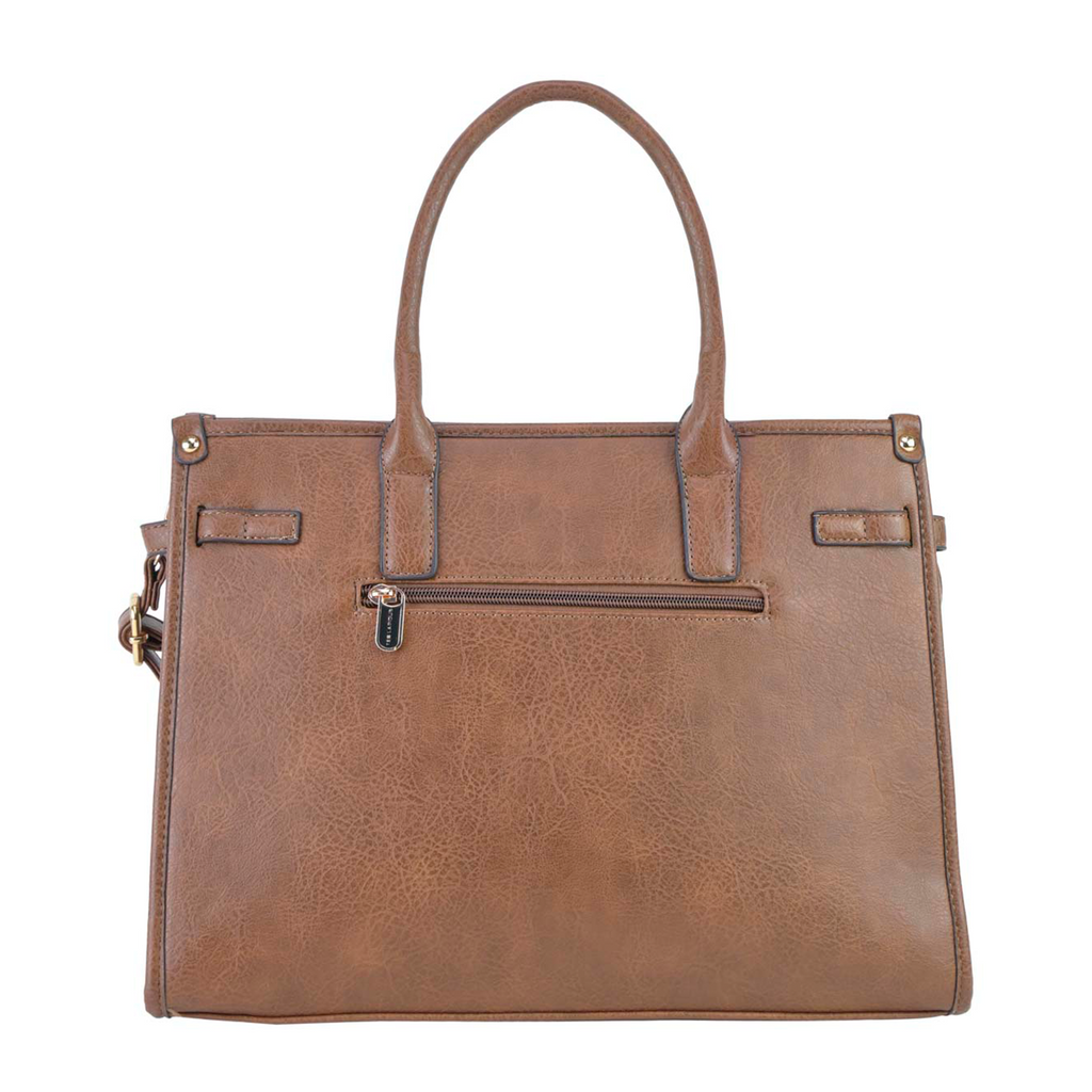 Satchel Ted Lapidus Amplia con Correa color cafe