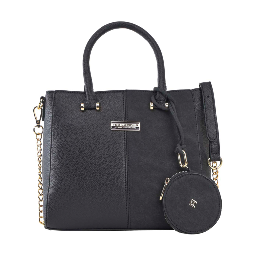 Satchel Ted Lapidus Bicolor con Monedero color negro