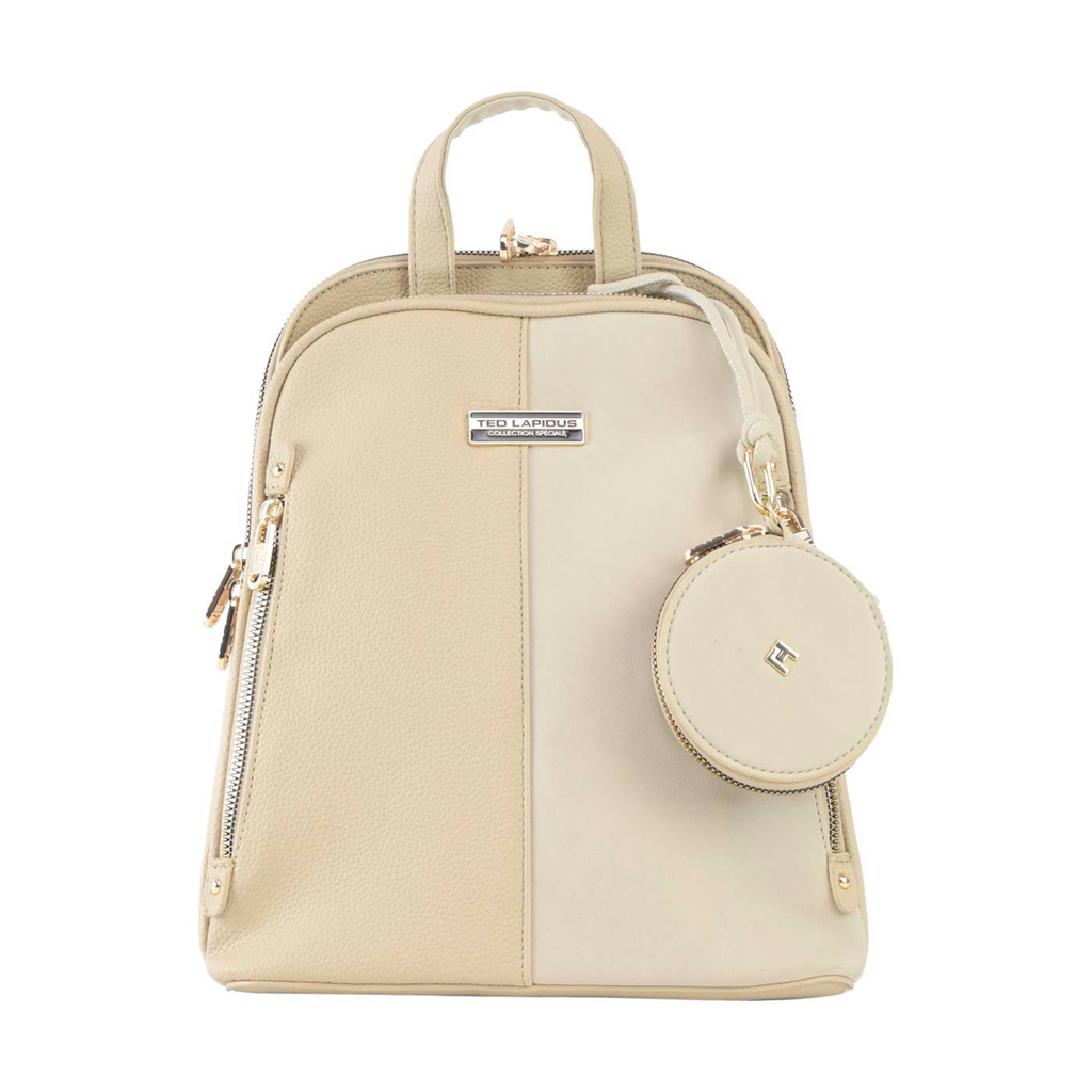 Mochila Ted Lapidus Minilmalista con Monedero color beige