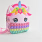 Mochila Backpack Infantil Pop It Unicornio