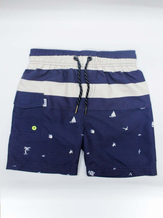 Traje De Baño Corto Para Niño Estampado