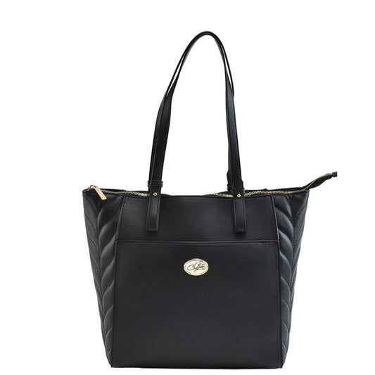 Bolsa Color Negro Minimalista Tote Chatties