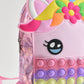 Mochila Backpack Infantil Pop It Unicornio