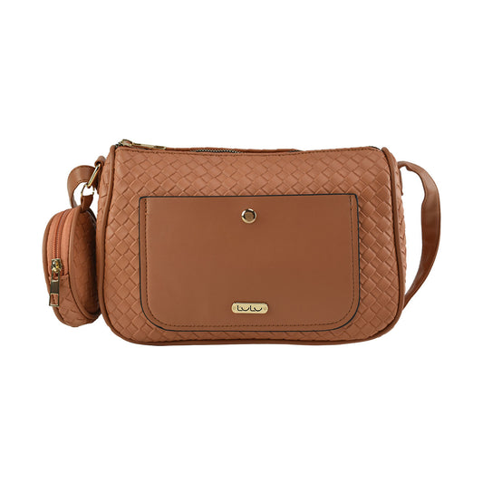 Bolso Crossbody Bandolera Moderno Lulu Para Mujer Camel