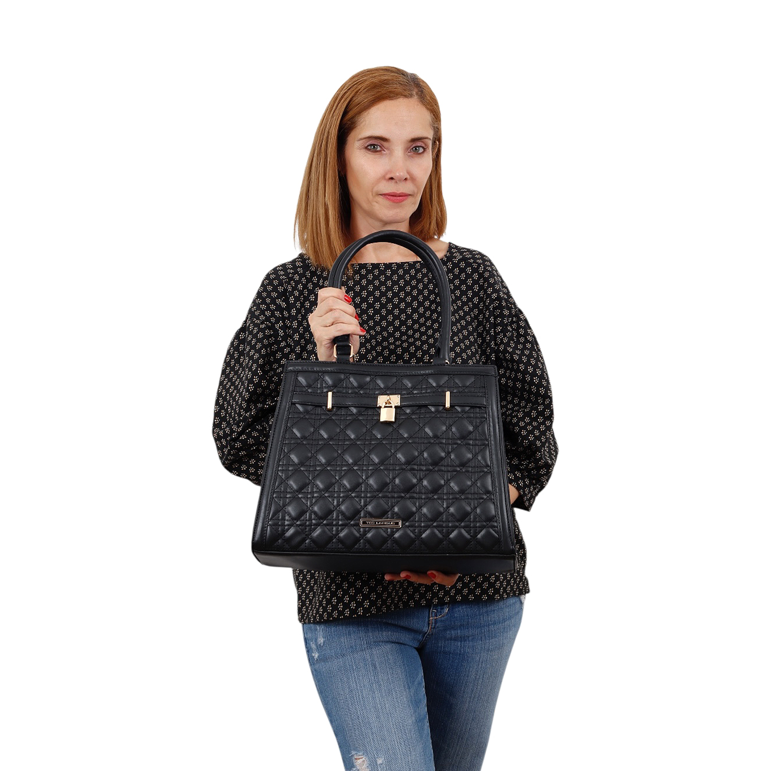 Bolsa Tote Elegante Ted Lapidus color Negro