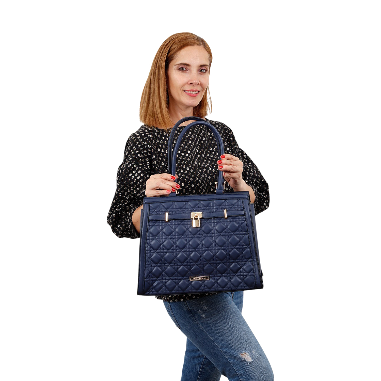 Bolsa Tote Elegante Ted Lapidus color Azul