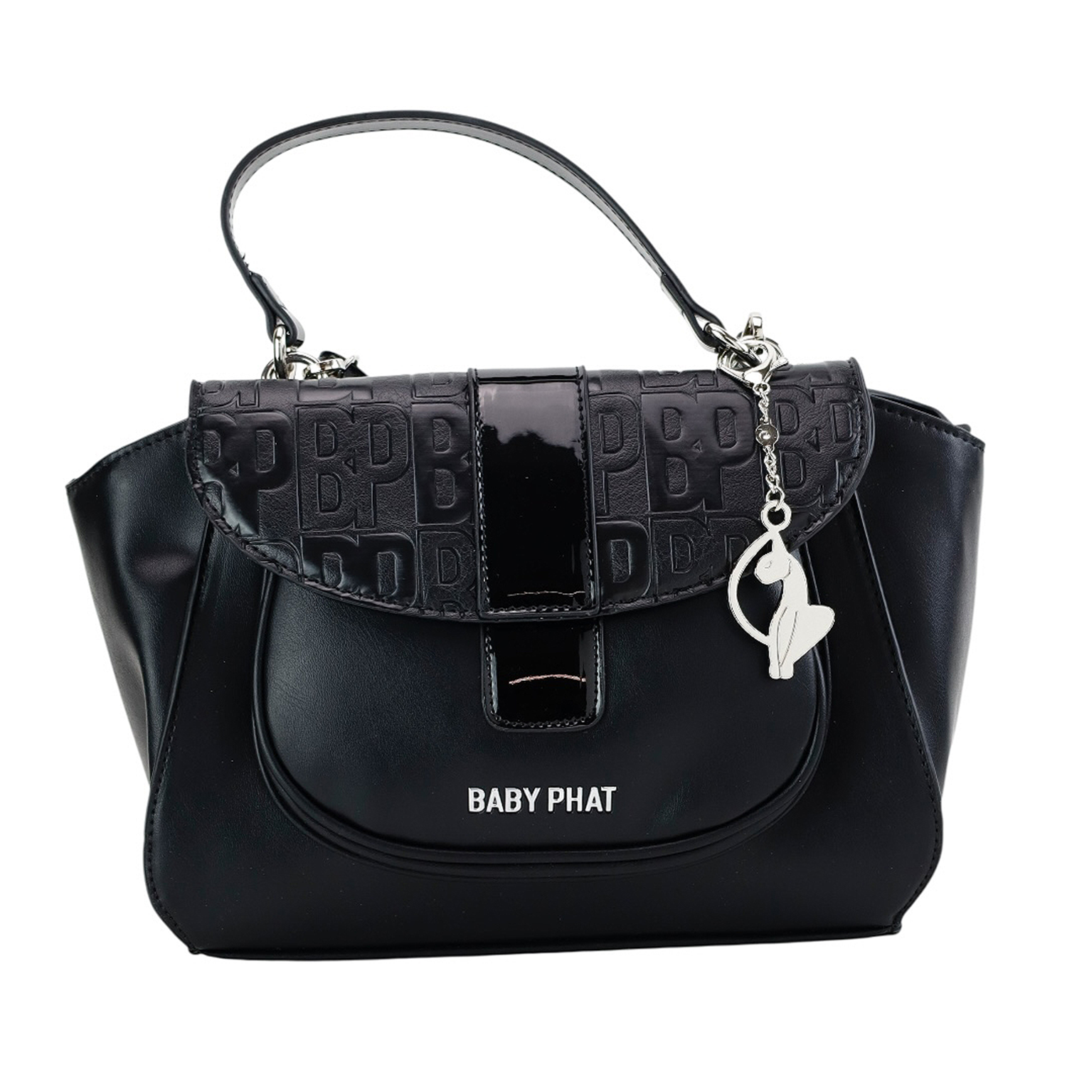 Tote Baby Phat con Correa y Dije color negro