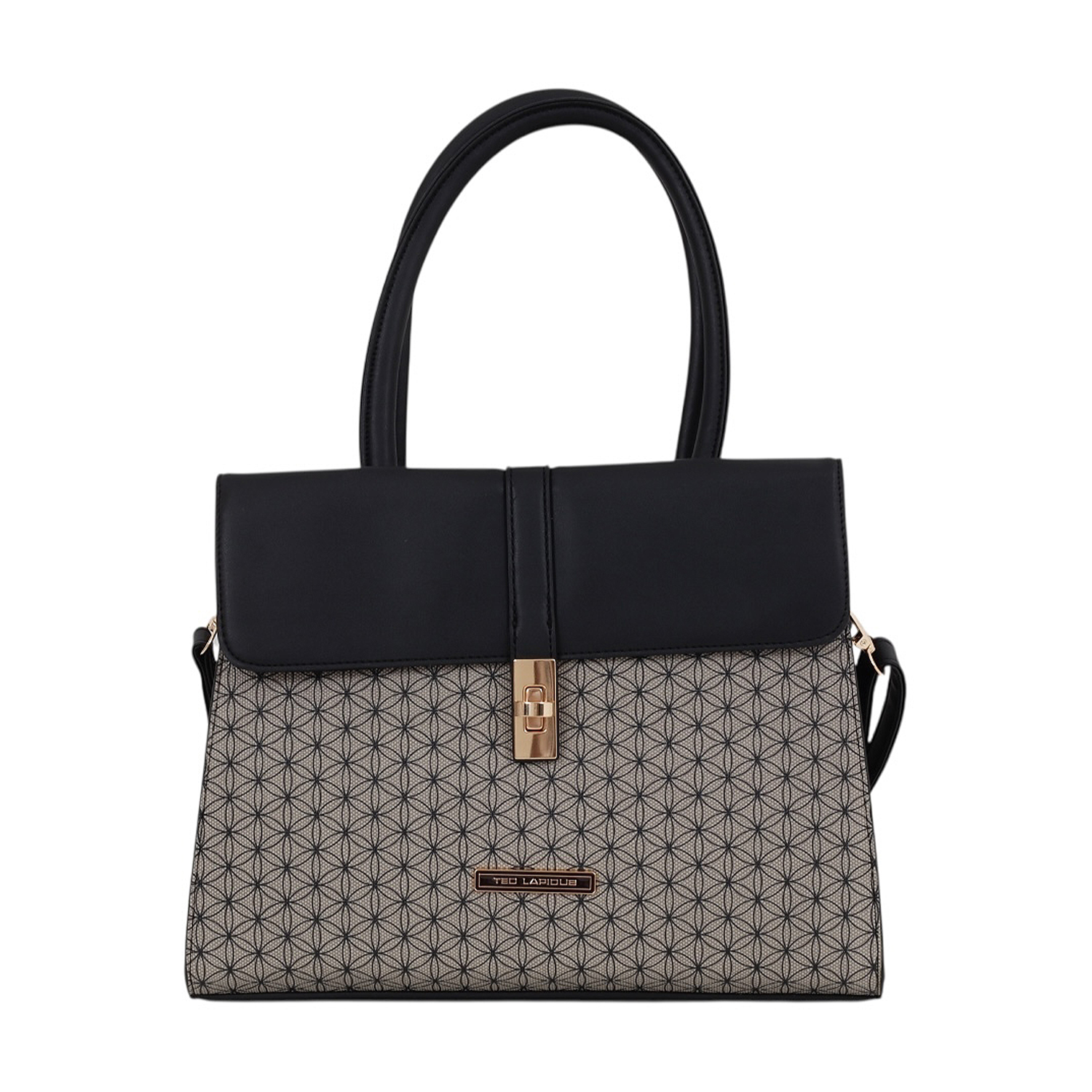 Bolsa tipo Satchel Ted Lapidus color Negro con Correa